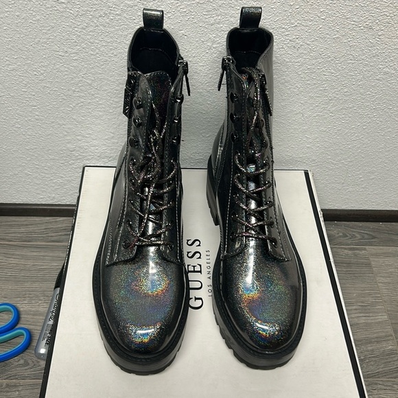 GUESS Fearne Combat Boot in Red - Picture 2 of 6